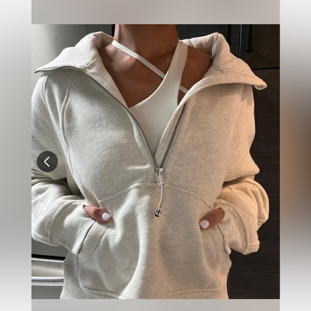 LULULEMON OVERSIZED SCUBA FUNNEL NECK SWEATSHIRT SZ M/L Heathered Bone Gold